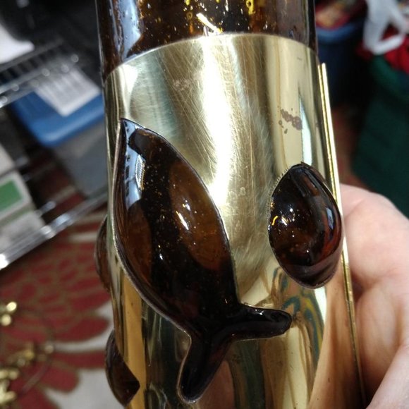 Rare Felipe Derlfinger Caged (metal band) hand blown Amber Tom Collins Glasses - Picture 15 of 16